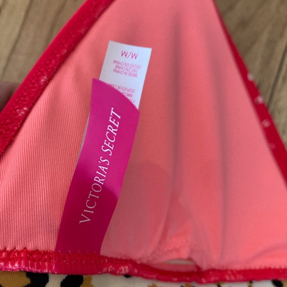 NWOT Victoria secret bikini top size Mpolka dot and leopard print no wire - Picture 2 of 5